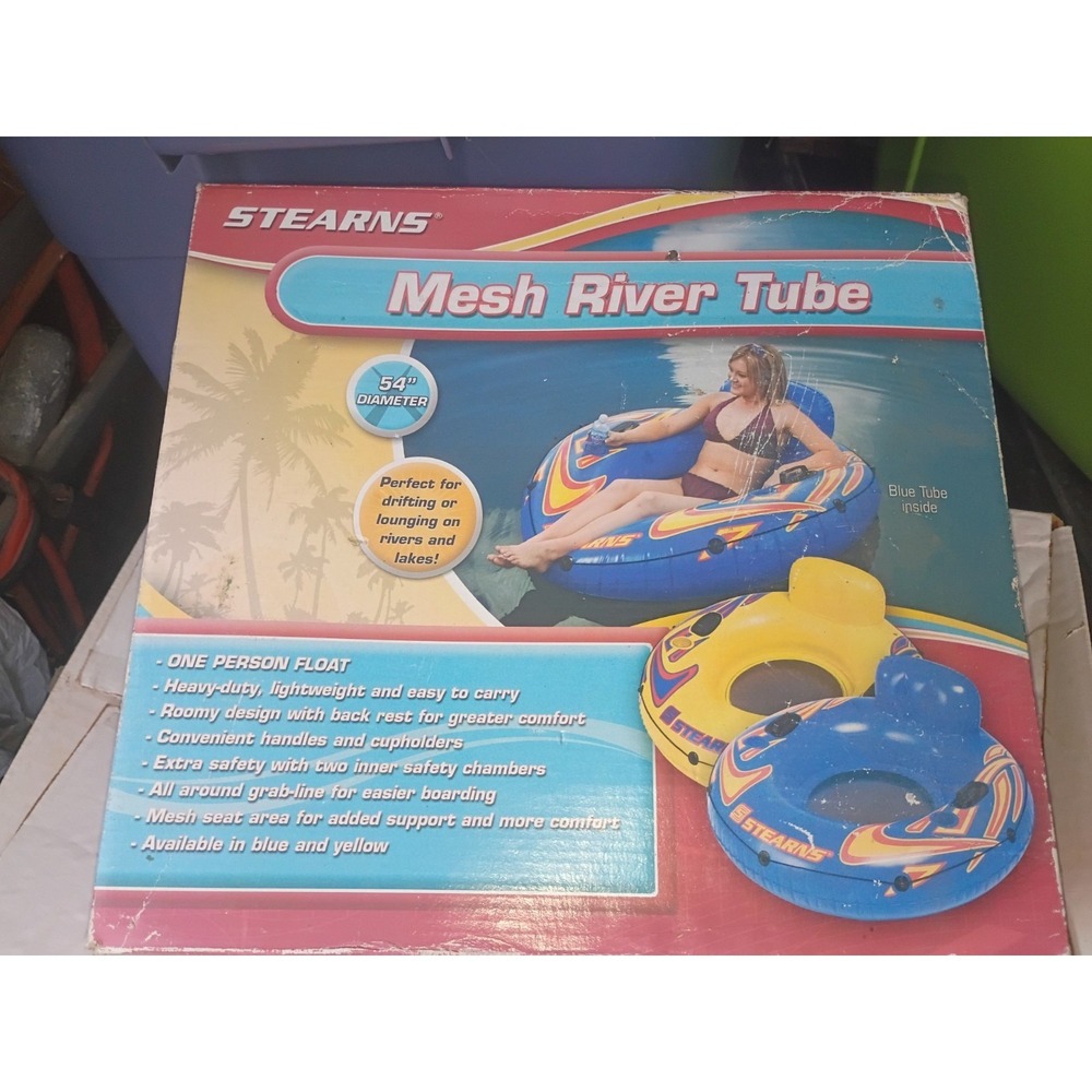 Stearns Mesh River Tube 54" Handles, Cupholder Sealed USA